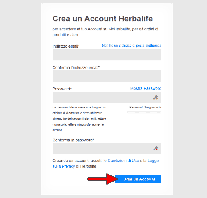 Crea un account su MyHerbalife Italia